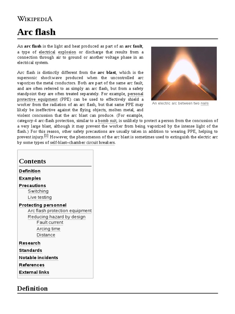 Arc Flash Examples Precautions Download Free PDF Electric Arc