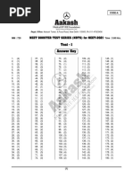 Test - 1 Answer Key: Neet Booster Test Series (NBTS) For Neet-2021