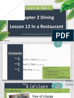 Learn and Talk 1 Chapter 2 Dining in A Restaurant