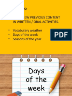 2.days of The Week View + Activities