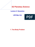 PHYS4652 Planetary Science: Lecture 2: Dynamics LEE Man Hoi