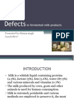 Defects in Fermented Milk Products