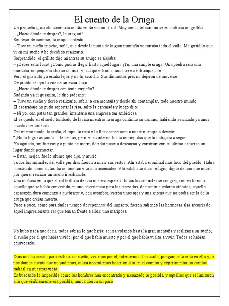 Katy la Oruga: Un Sueño de Vuelo | PDF