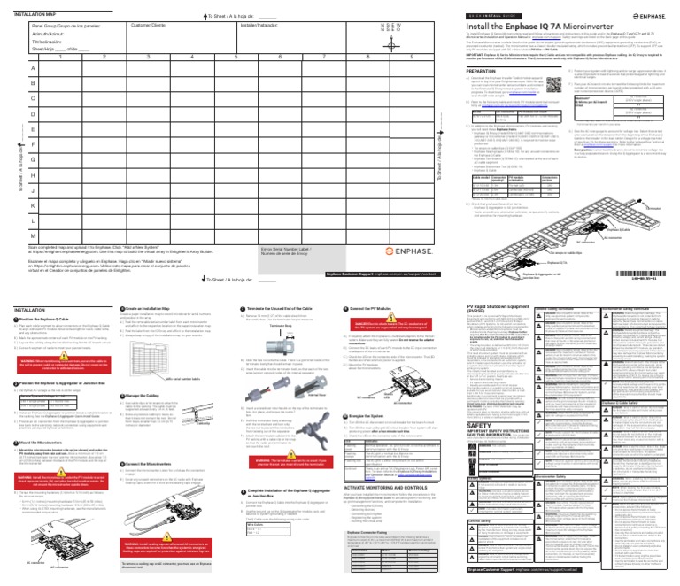Enphase IQ 7A Microinverter Install Guide | PDF | Solar Panel | Direct ...