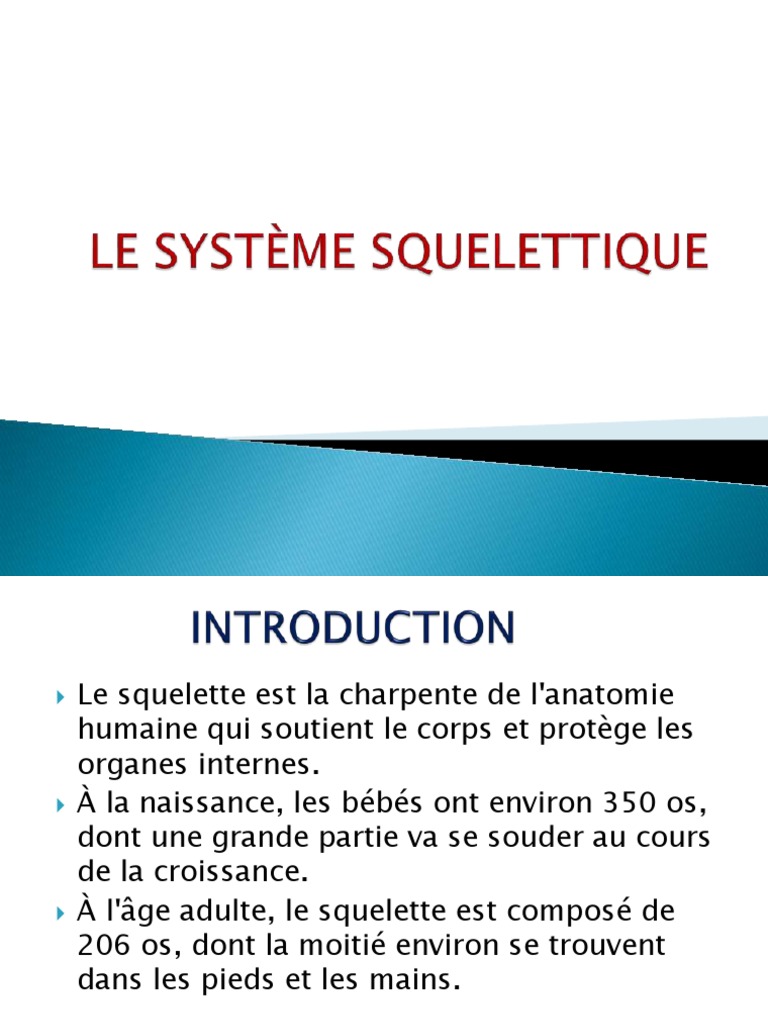 Anatomie du Système Squelettique | PDF | Appareil locomoteur | Système ...