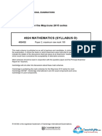 4024 Mathematics (Syllabus D) : MARK SCHEME For The May/June 2015 Series