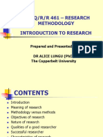 Esb/Q/R/R 461 - Research Methodology Introduction To Research