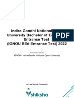 IGNOU BEd Entrance Test 2022 Application Form Guide