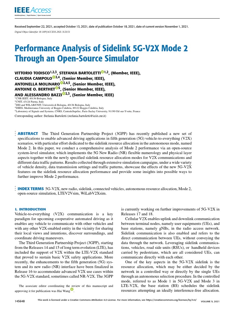 Performance of 5G-V2X Sidelink Mode 2 | PDF | Orthogonal Frequency ...