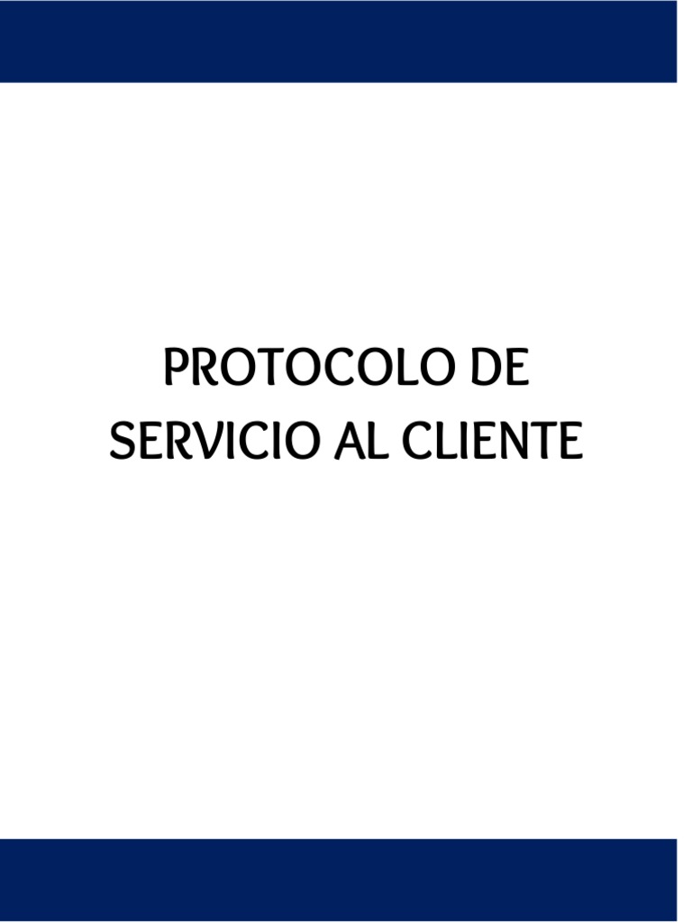 Cartilla Protocolo de Servicio Al Cliente | PDF | Servicio al Cliente ...