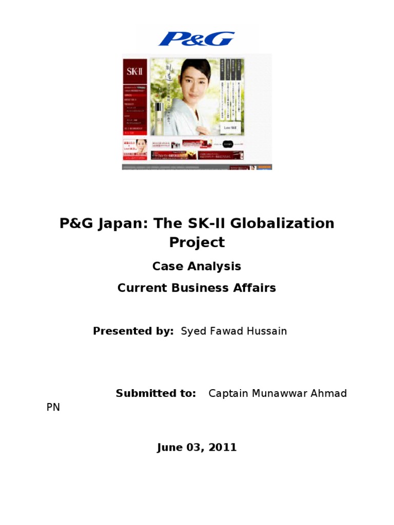 P G Japan The Sk Ii Globalization Competition Strategic Management