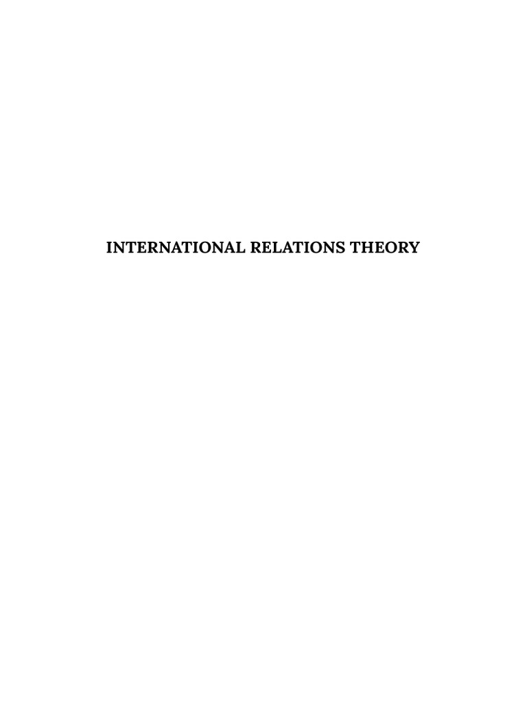 Ir Theory | PDF | International Relations | Power (Social And Political)