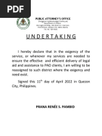 Undertaking Exigency of Service