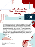 Reflection Paper For Short Filmmaking Activity - Valera