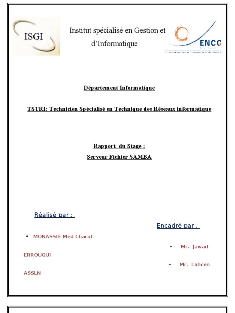 Rapport de Stage  Serveur (Informatique)  Sauvegarde (informatique)