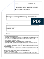 Creating and Measuring A 3D Model by Photogrammetry