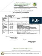 Individual Work Week Accomplishment Report For The Month of November 2021