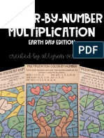 EarthDay Color by Number Multiplication