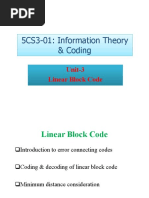 5CS3-01: Information Theory & Coding: Unit-3 Linear Block Code