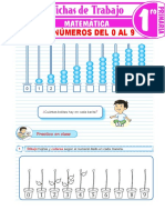 Ordeno Los Números Del 0 Al 9 para Primer Grado de Primaria