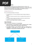 1.explain About Functios: Advantage of Functions in C o