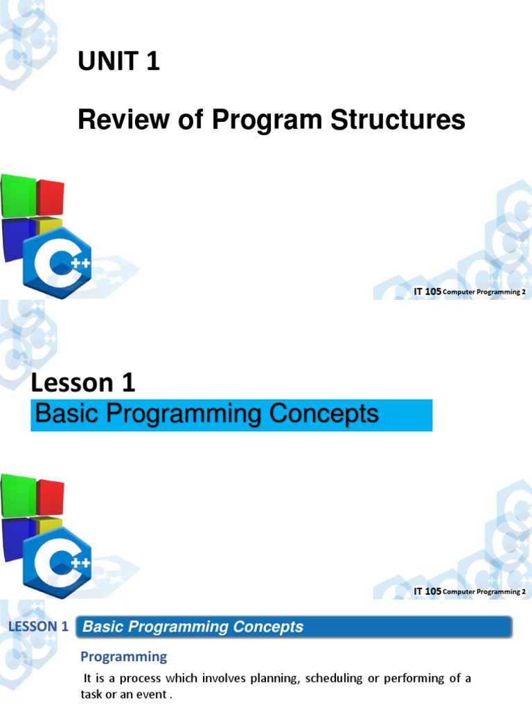 Lesson1 Basic Programming Concepts PDF Computer Programming Input/Output