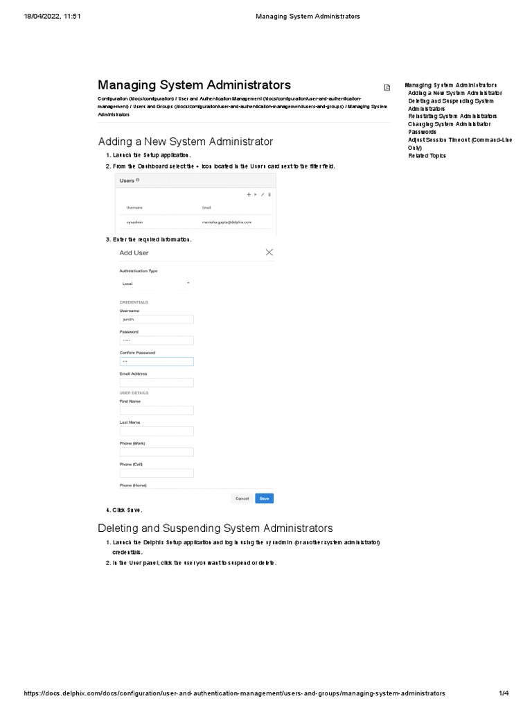Managing System Administrators | PDF | System Administrator | Login