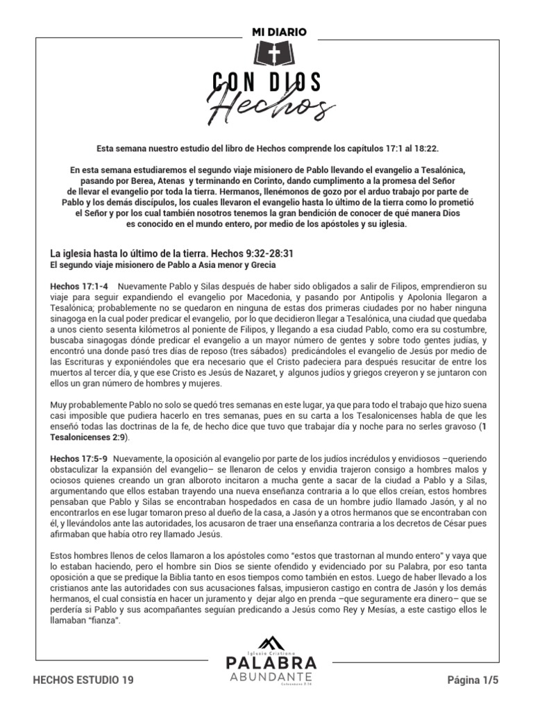 hechos capítulo 19 versículo 5 y 6