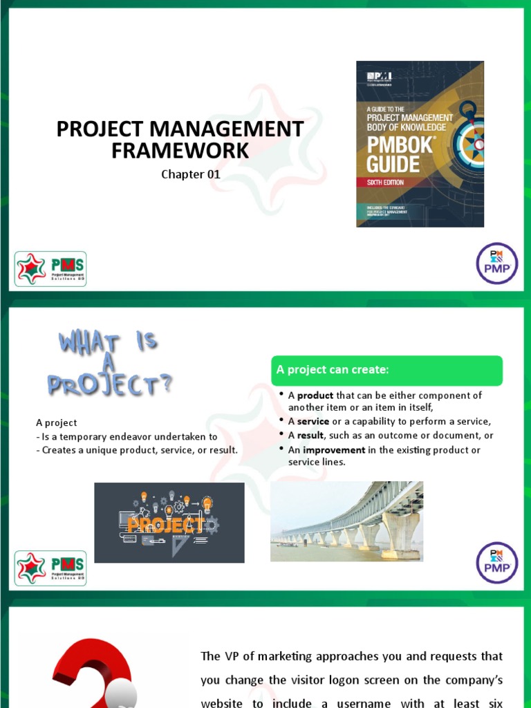 PMBOK6 Chapter 1 Project Management Framework | PDF