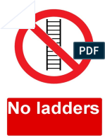 No Ladders Prohibition Sign