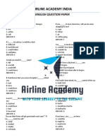 Airline Academy India: English Question Paper