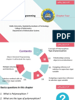 Object Oriented Programming: Chapter Four