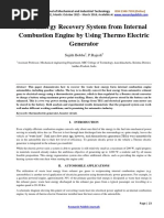 Heat Energy Recovery System From Internal Combustion Engine by Using Thermo Electric Generator