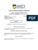 Amity College of Commerce and Finance Weekly Progress Report (WPR) For The Week Commencing: 14-03-2022 To 20-03-2022