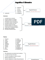 Percentil Ortográfico Segundo Bimestre