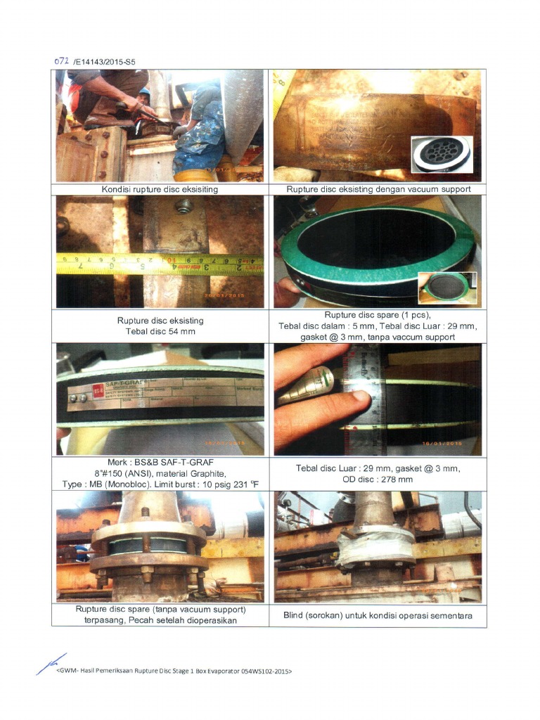 Gambar Rupture Disk 54WS102 | PDF
