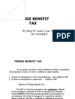 Fringe Benefit TAX: Mr. Mario M. Castro, Cpa, Mba Tax Consultant