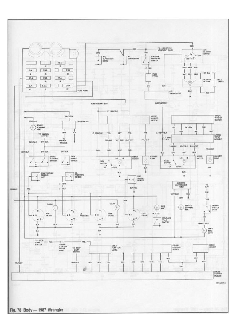 Jeep Wrangler YJ FSM Wiring Diagrams | PDF