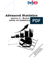 Advanced Statistics: Quarter 2 - Module 15: Level of Significance