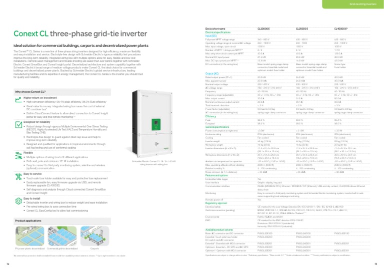 Conext CL Series Inverter Overview | PDF | Science & Mathematics ...