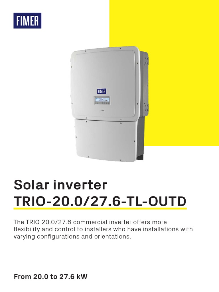 Solar Inverter TRIO-20.0/27.6-TL-OUTD: From 20.0 To 27.6 KW | PDF ...