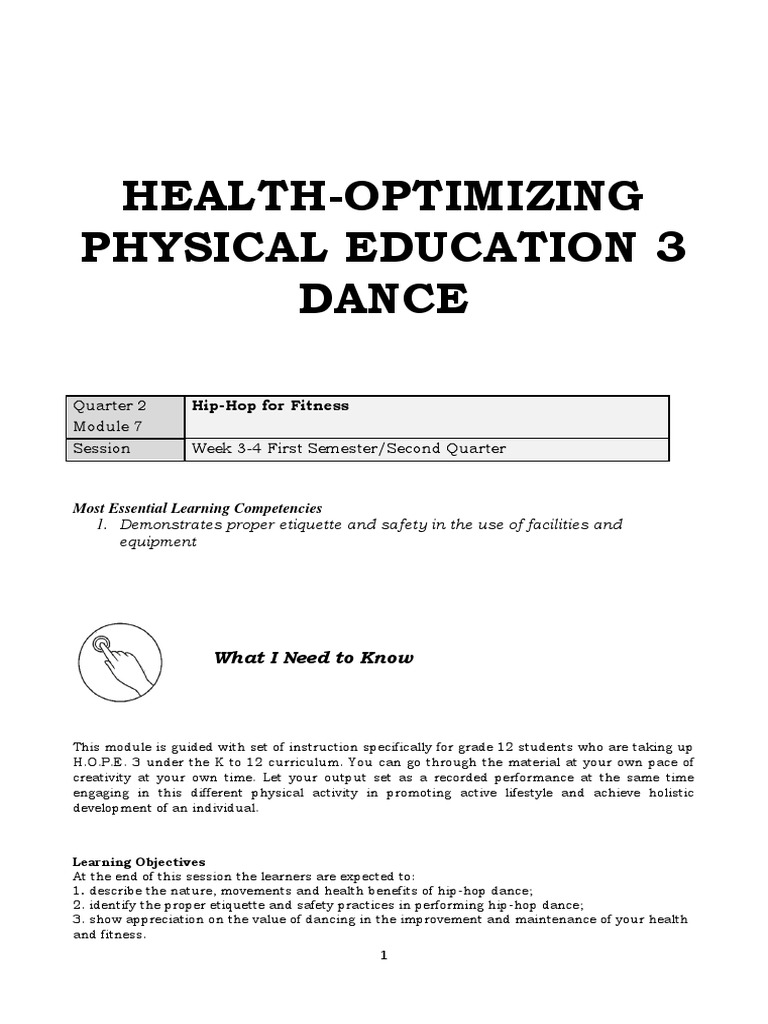 Hip-Hop Dance: Health and Fitness Module | PDF | Hip Hop Music ...