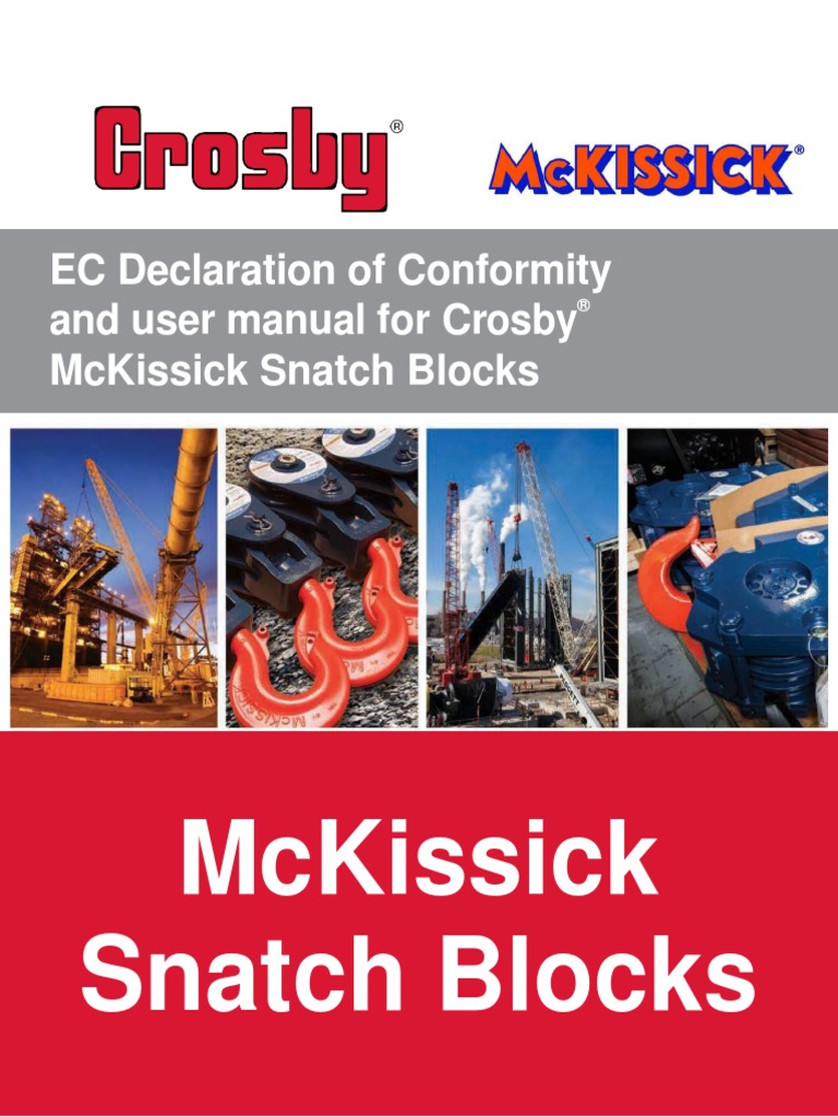 Snatch Blocks Manual | PDF | Bearing (Mechanical) | Screw