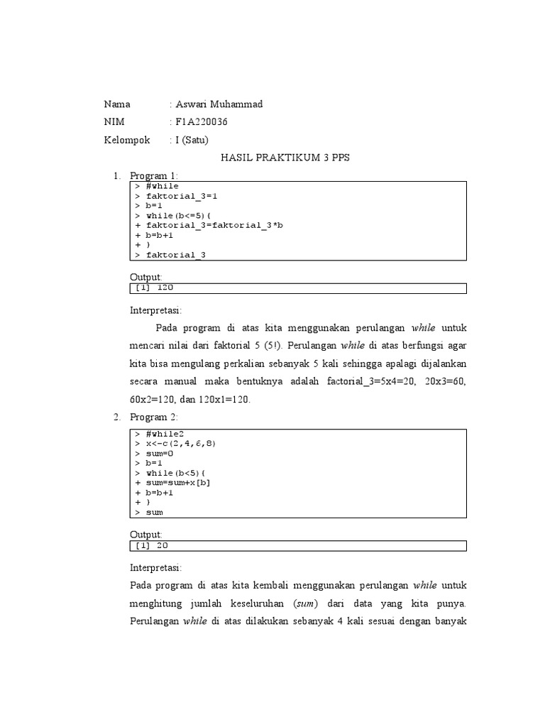 Praktikum R: Faktorial, Histogram, dan RStudio | PDF | Metode & Bahan ...
