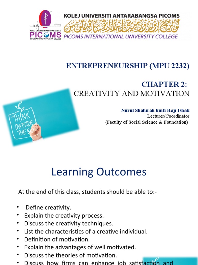 Creativity and Motivation in Entrepreneurship | PDF | Creativity ...