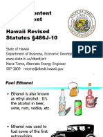 Ethanol Content Requirement Hawaii Revised Statutes 486J-10