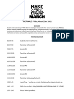 March 25th Schedule