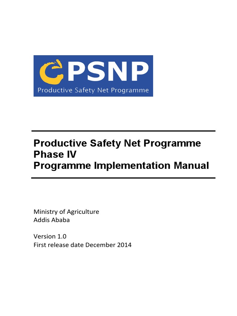 PSNP Phase IV Implementation Manual | PDF