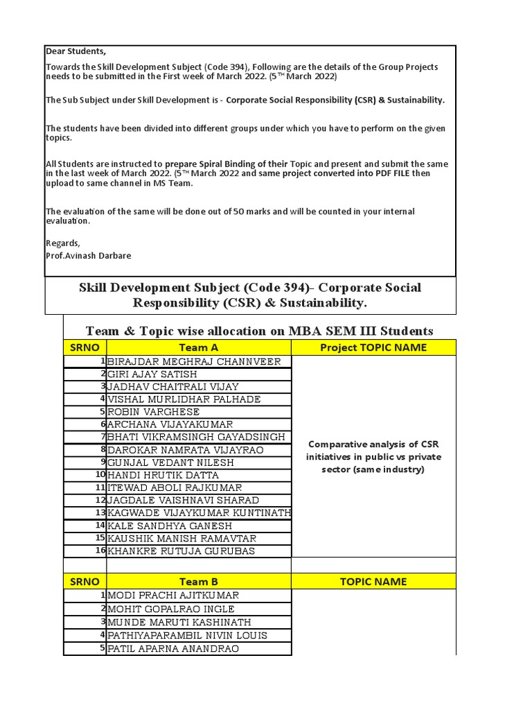 Updated SKILL DEVELOPMENT PROJECT CSR ACTIVITY | PDF