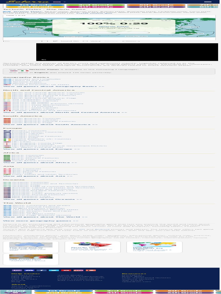 Tectonic Plates Map Quiz Game PDF Plate Tectonics Europe